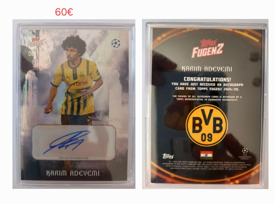 Колекционерски футболни карти - автограф