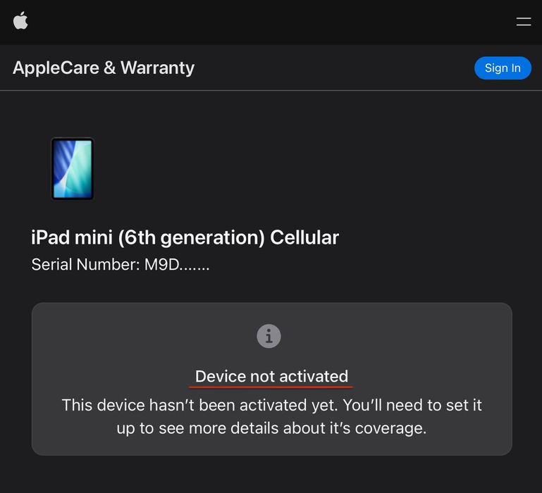 iPad mini 6 | 64GB + SIM (5G / LTE) | Open Box (Новый)
