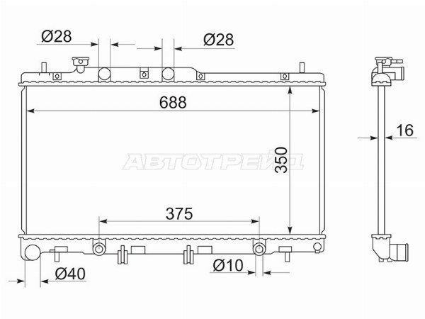 Радиатор охлаждения двигателя  Subaru Legacy