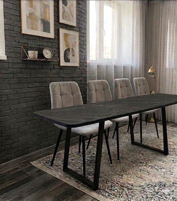 Обеденная зона стол 185см + 4 стула