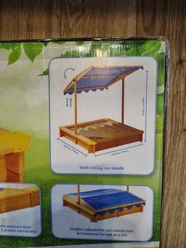 Детски пясъчник с капак и кът за сладолед