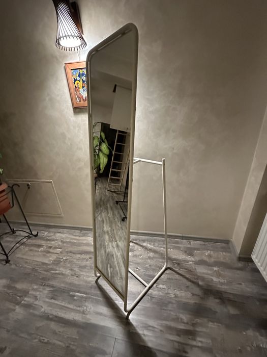 Oglinda stand, IKEA, alb, 48x51x160 cm