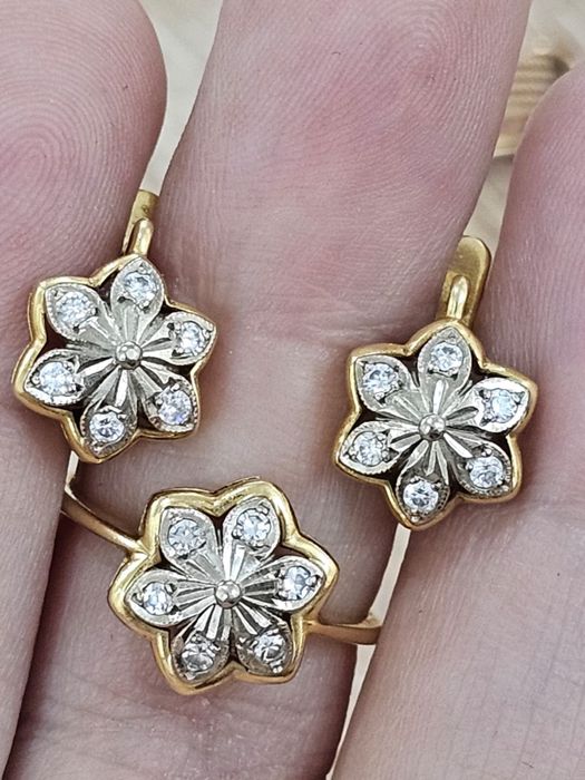 750 «Набор со звездой» с бриллиантами.  Советская классика. 18 р.