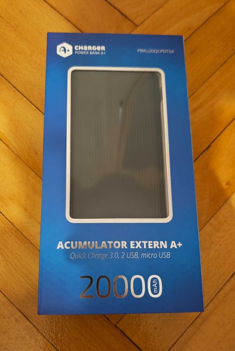 Нова външна батерия A+ с бързо зареждане 18W,20000 mAh,Quick Charge3.0