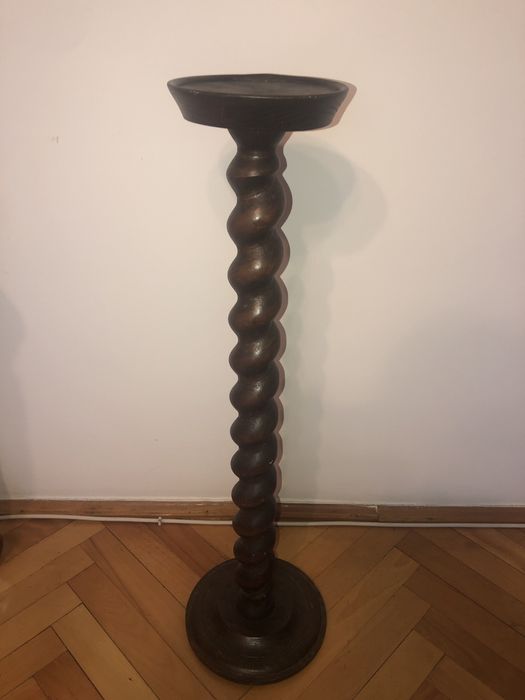 Suport,consola,piedestal englezesc din lemn masiv,model torsionat