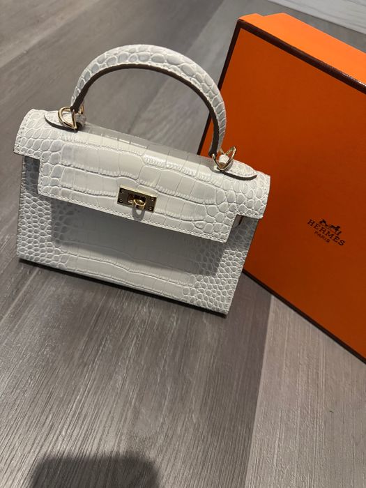 Чанта Hermes Mini Kelly Crocodile birkin leather с кутия и всичките аксесоари