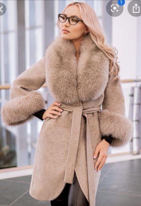 Paltoane din lână Alpaca/ blană vulpe