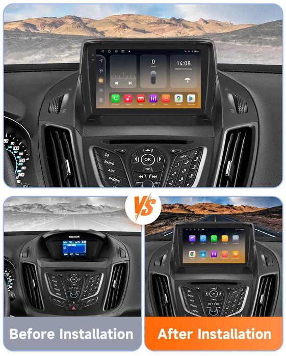 Мултимедия 9″ Android 14 за FORD ESCAPE III KUGA 2 CARPLAY навигация RDS DSP GPS