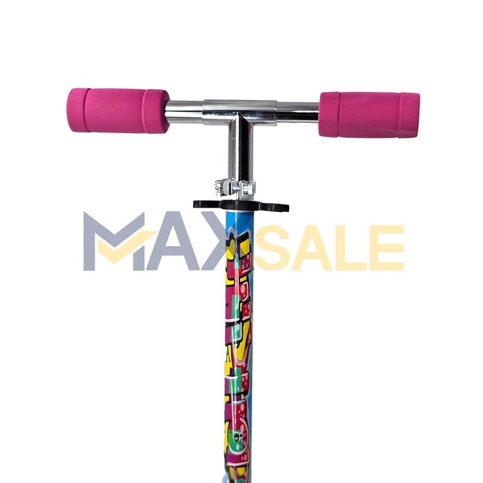 Тротинетка детска сгъваема скутер scooter бяло розово колело триколка