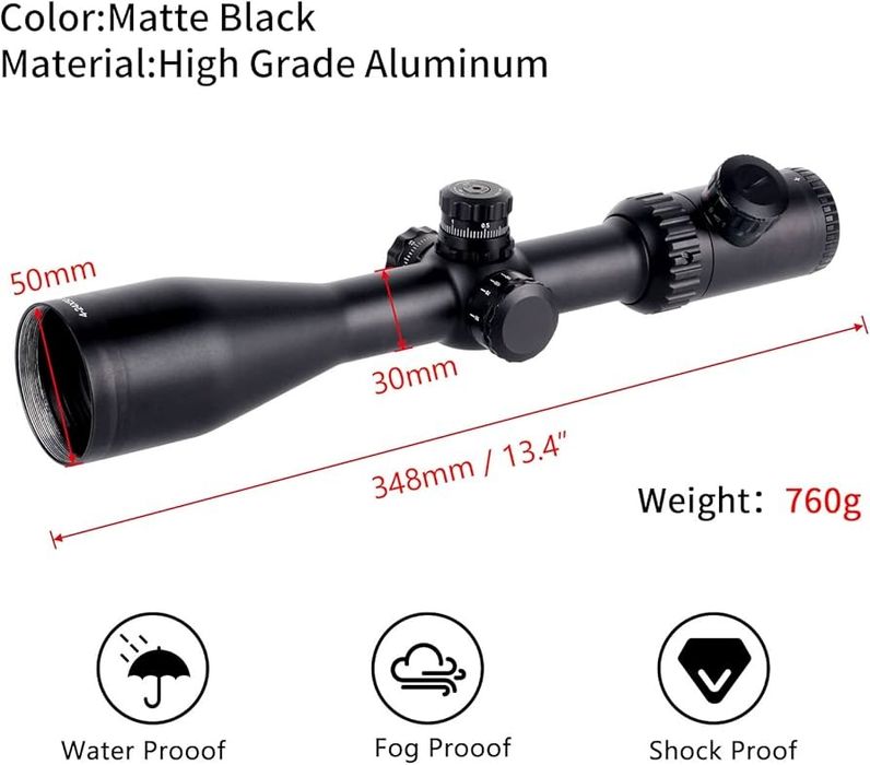 Оптика FOCUHUNTER 4-24x50 SF, оптически прицел с подсветка и монтажи