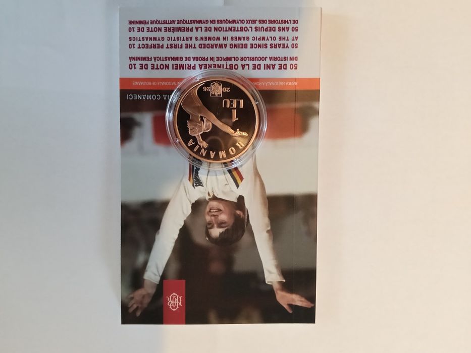 Moneda 1 leu ,tombac,Nadia Comaneci
