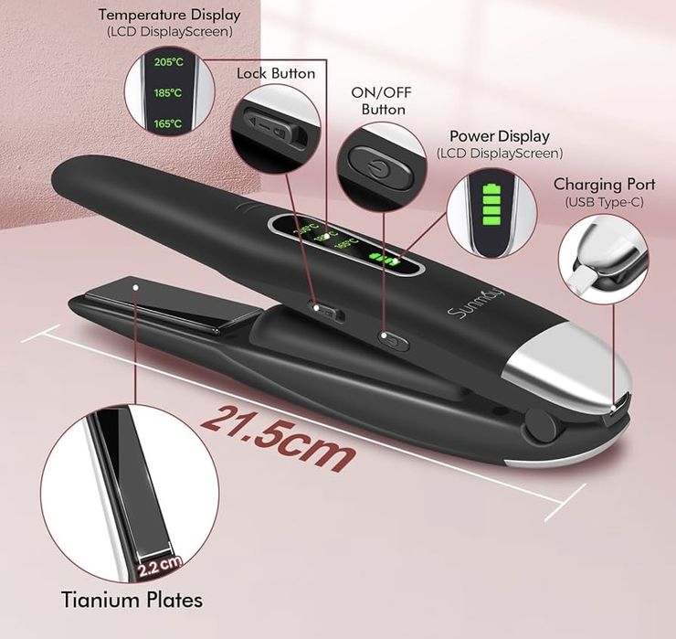 НОВО!!! Безжичен преса и маша за коса 2 в 1 Sunmay Voga