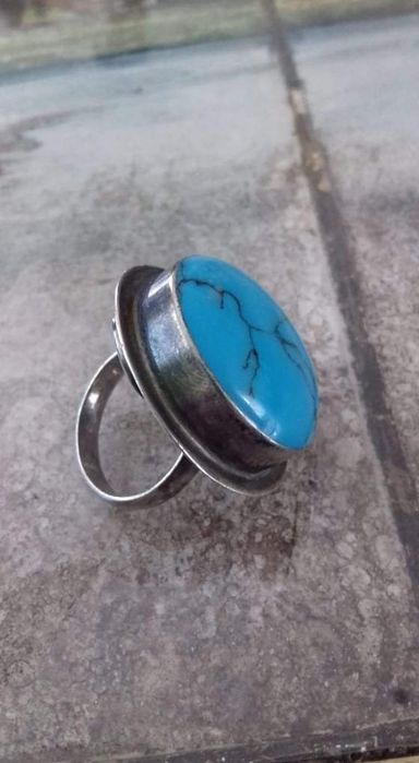 Сребърен пръстен с тюркоаз