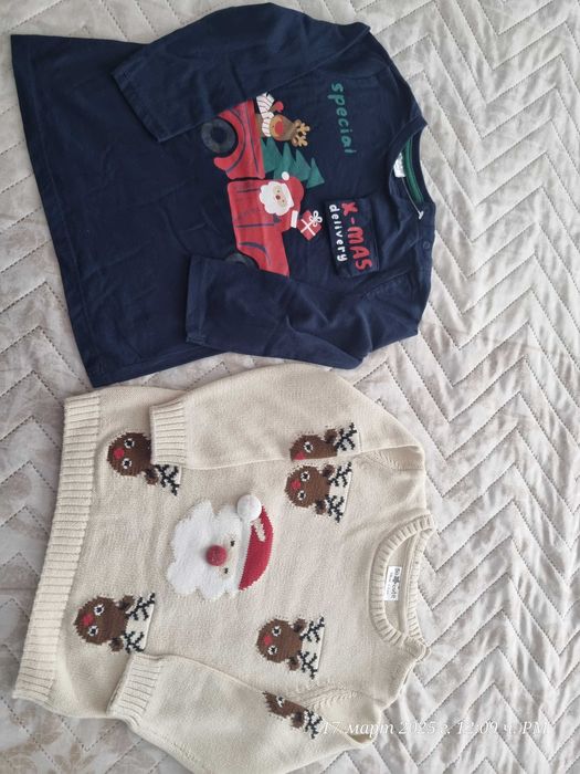 Коледни блузки за момче 2-3 годинки