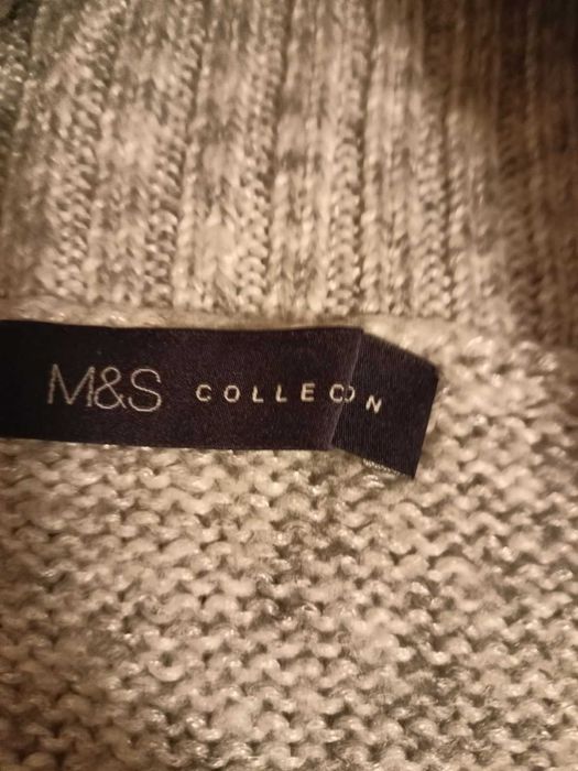 M & S -  Плетена Сива блуза с дълъг ръкав  - Размер М