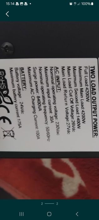 Invertor Easun 24 v ,4.2 kv