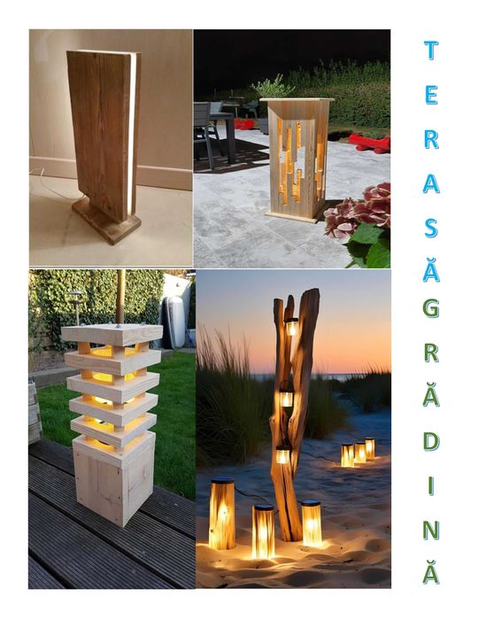 corp iluminat lustre lămpi veioze aplice plafoniere stejar lemn masiv