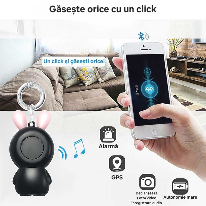 Breloc GPS. Alarma Anti-Pierdere/Anti-furt. Declanșator Foto/Video.