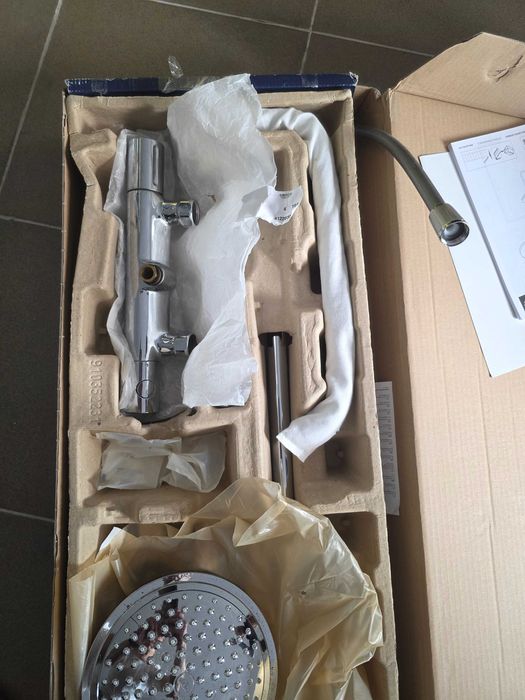 Grohe Vitalio Start System 250, Coloană de duș cu baterie termostatică, Duș Vitalio Start 110 2 jeturi, Flexibil 1,75 m, Crom 26677001