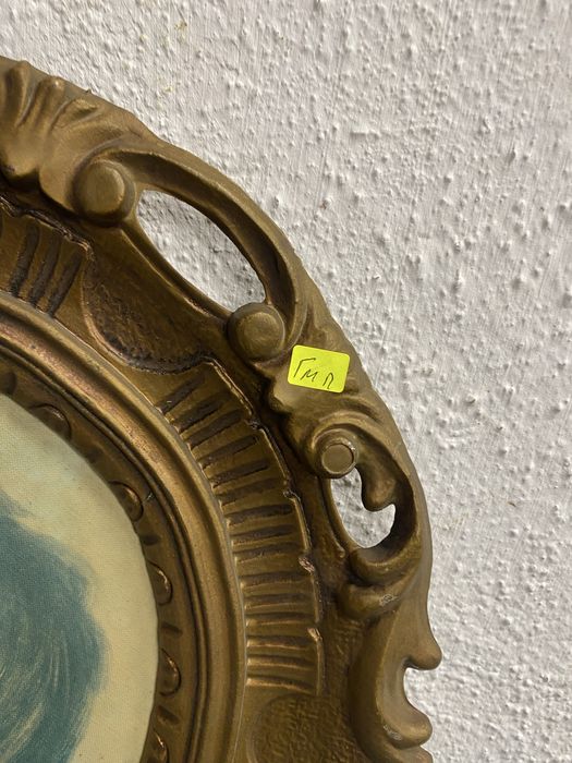 Ретро рамка картина в барокова стилизация с портрет Италия 1970