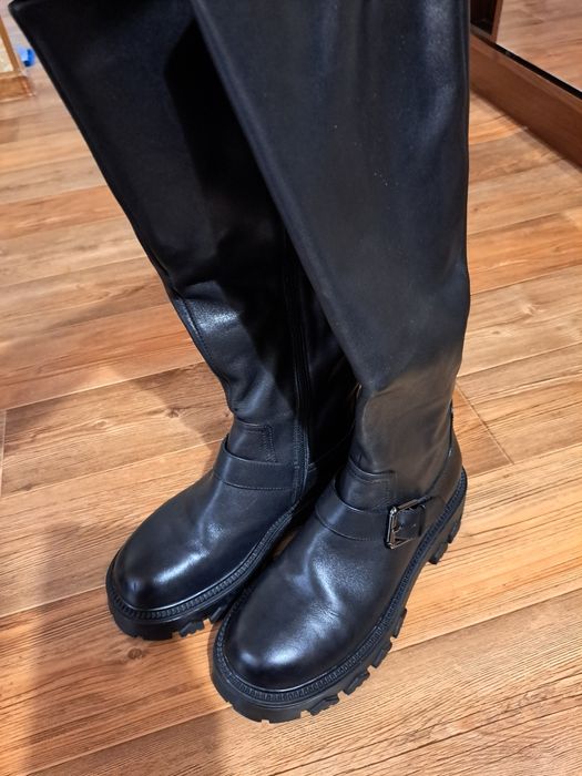 Сапоги коженные зимние