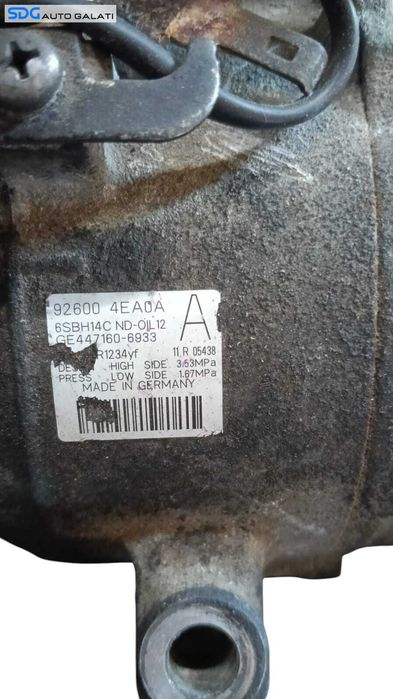 Compresor AC Aer Conditionat Clima Renault Megane 3 1.5 DCI K9K 2008 - 2015 Cod 92600-4EA0A 6SBH14C [M8789]