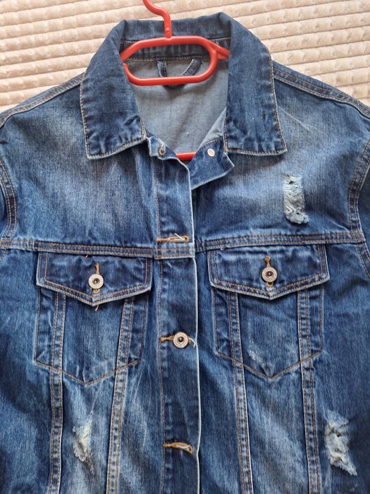 Разпродажба! Дамско дънково манто за 35лв