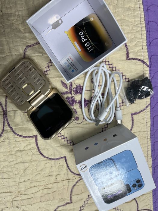 Мини телефон i16 pro с интернет 2G (с отделна карта)