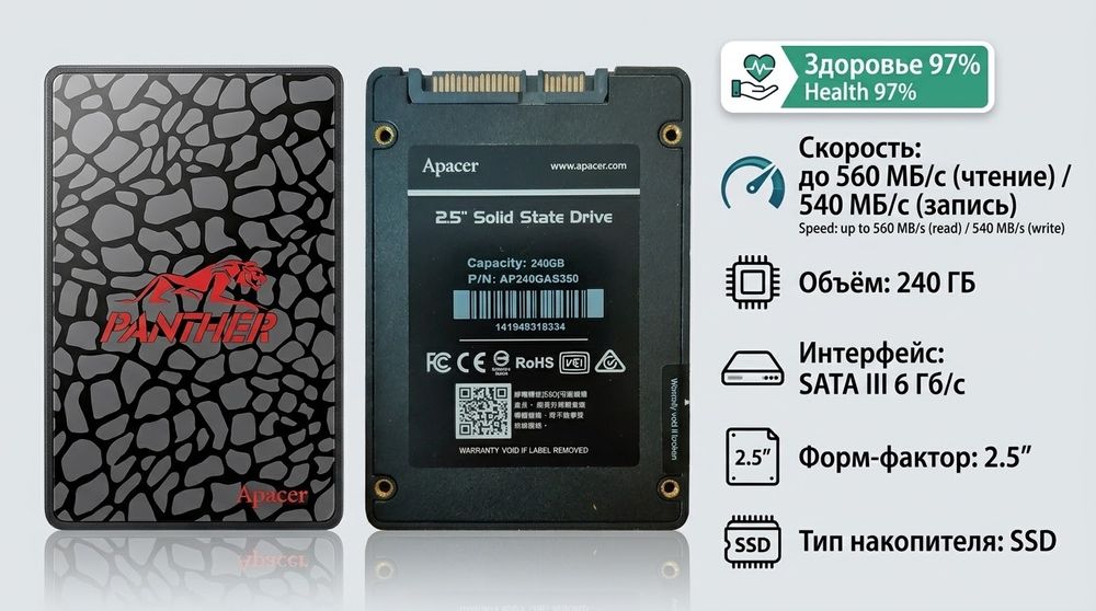 HDD и SSD 256, 512 и 1000