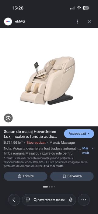 Scaun masaj Hoverdream