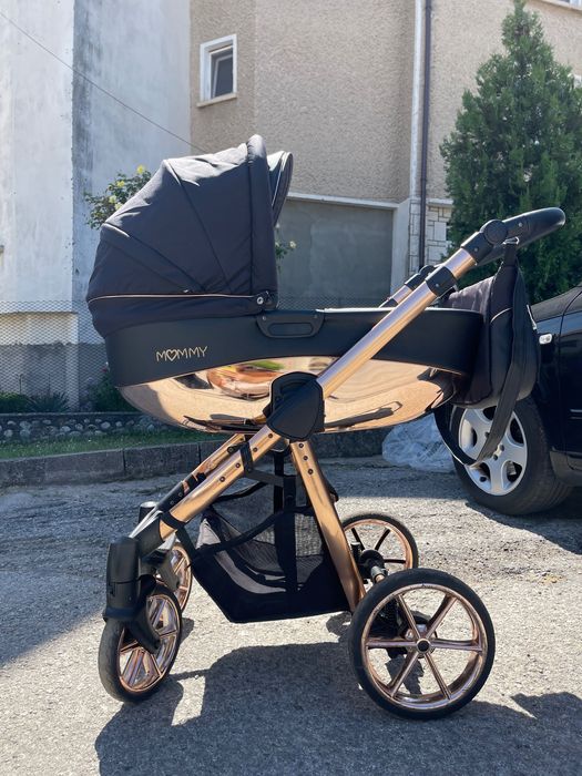 Комбинирана количка Baby Active Mommy Glossy 2в1 Black Rose Gold Limit