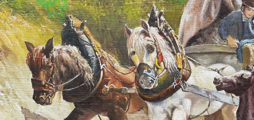 Tablou vechi - carutas - nesemnat