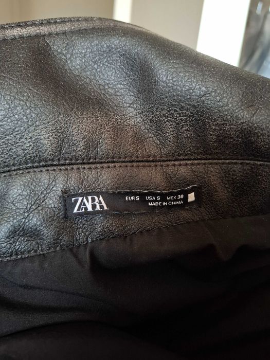 Мъжко кожено яке Biker от еко кожа модел на ZARA - ново