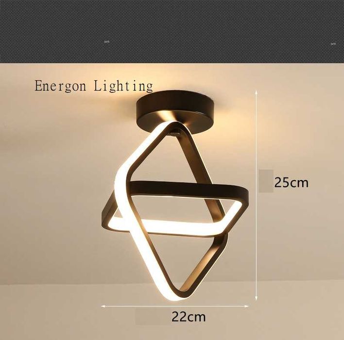 Луксозна LED лампа висок клас плафон димируема три цвята за коридор