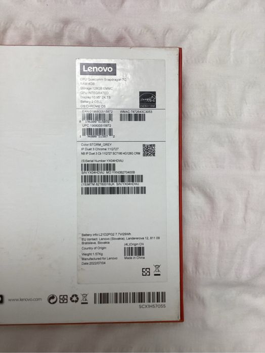 Ipad lenovo Ip Duet 3 chrome