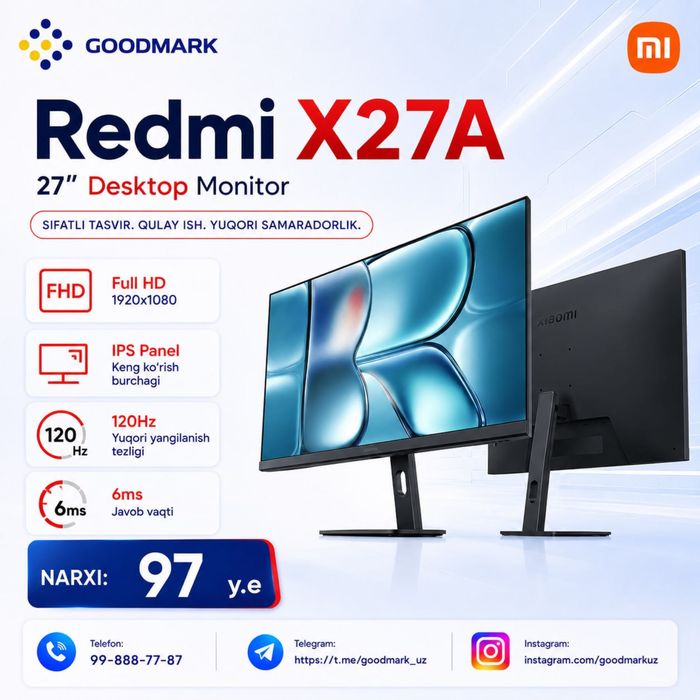 Монитор Redmi - 27" X27A 120hz