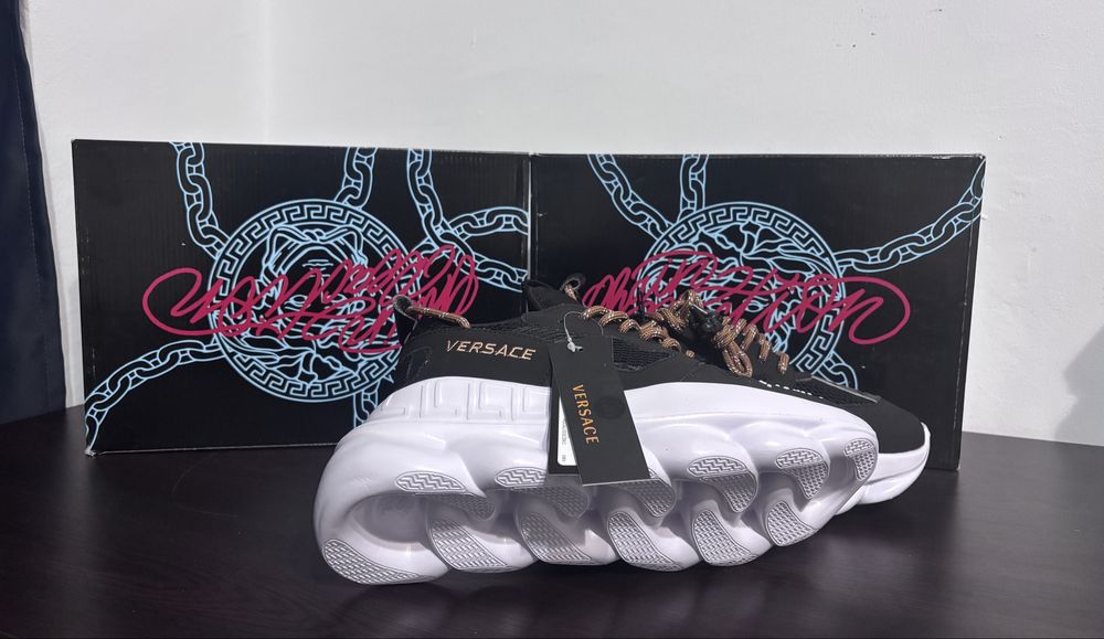 Adidasi Versace Chain Reaction White & Black