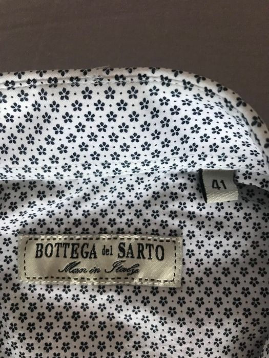 Bottega del Sarto италианска бяла риза slim fit, размер 41