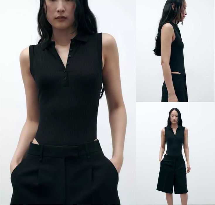 Памучно рипсено боди Zara, S/M