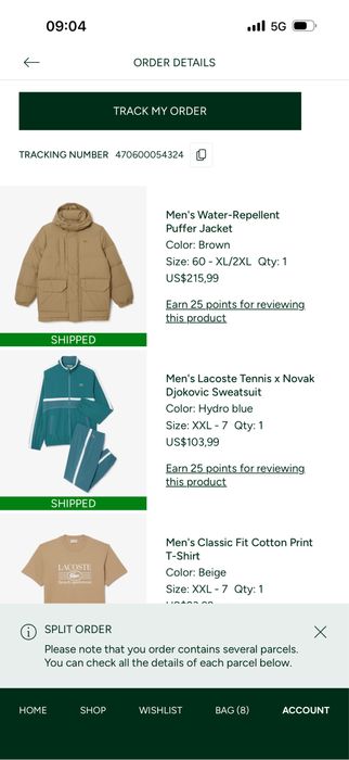 куртка мужская от LACOSTE лакост 100% original оригинал из США.