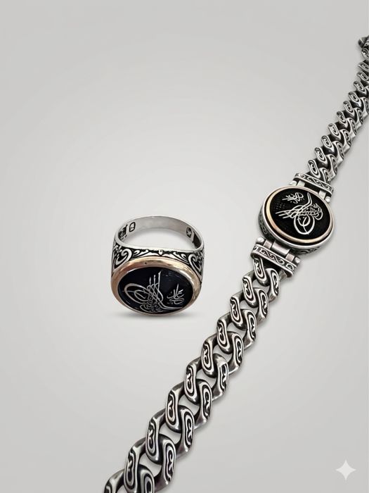 Кумуш браслет ва узук 81.6 гр Туркия