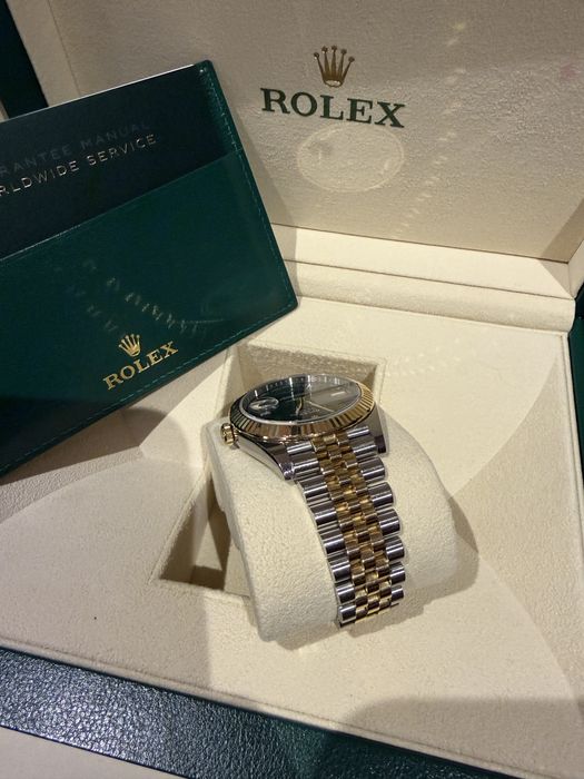 Rolex Datejust Wimbledon Grey Dial 18k Yellow gold