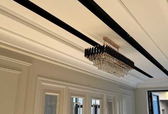 Люстра с кристаллами, белая и черная, овальная, для зала и гостиной,.