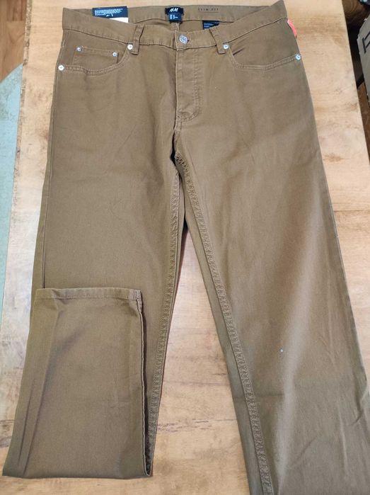 7 pantaloni slim fit H&M/LC Waikiki mar.W30,W31 [46-48/S] noi,eticheta