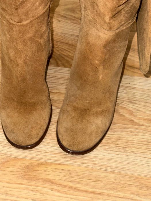 Сапоги zara замш
