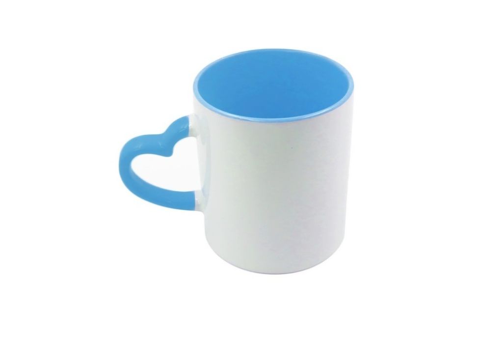 Чаши за Сублимация-Цветна вътрешност и дръжка СЪРЦЕ