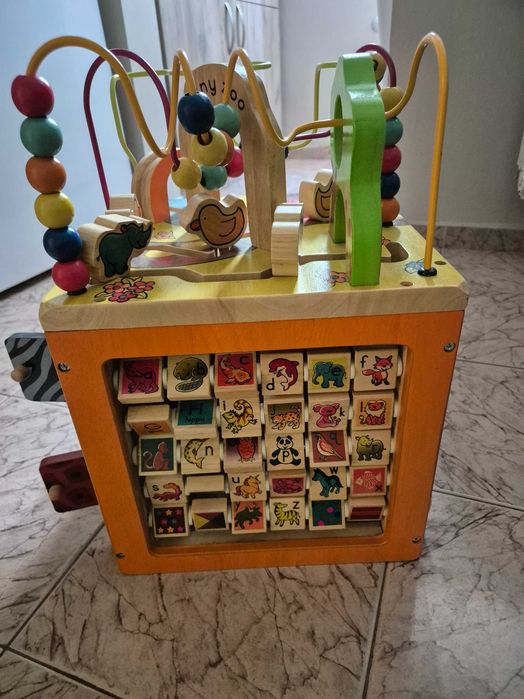 Детски дървен куб и баланс колело