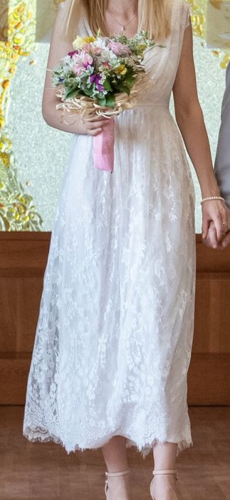 Булчинска, сватбена дантелена рокля