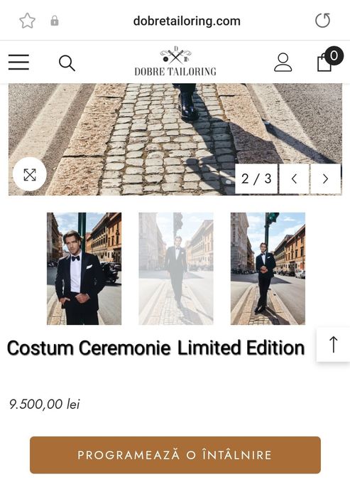 Costum negru Alberto Dobre ginere,nunta,eveniment Nou!Ocazie