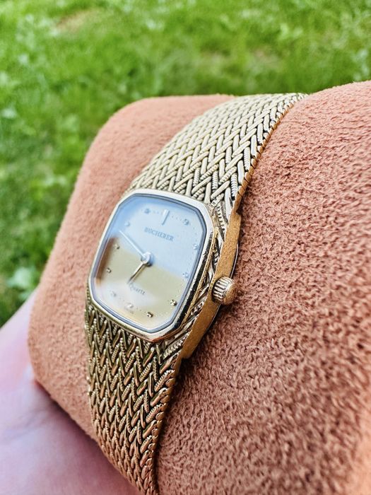Ceas dama original Bucherer Swiss Gold Tone Wrist Watch